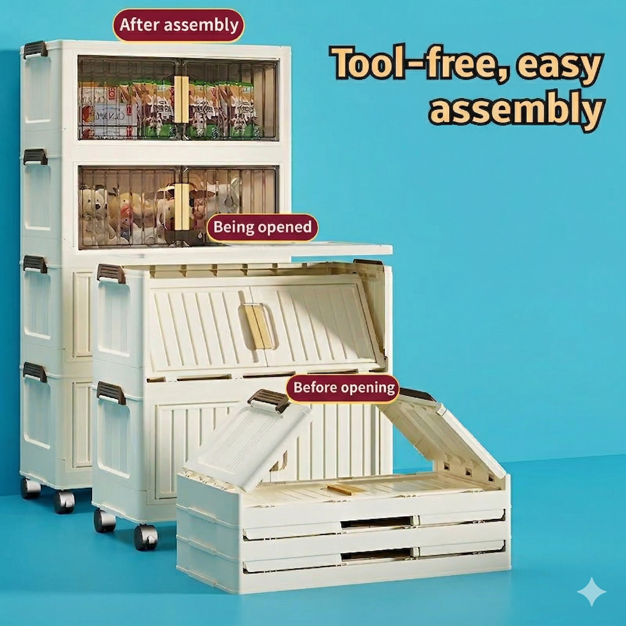 Modern 5-Tier Storage with Wheels